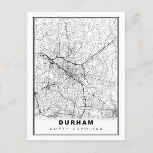 Durham Map Postkarte