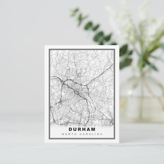 Durham Map Postkarte (Stehend Vorderseite)