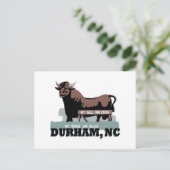 Durham NC Bull Postkarte (Stehend Vorderseite)