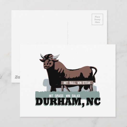 Durham NC Bull Postkarte (Vorne/Hinten)