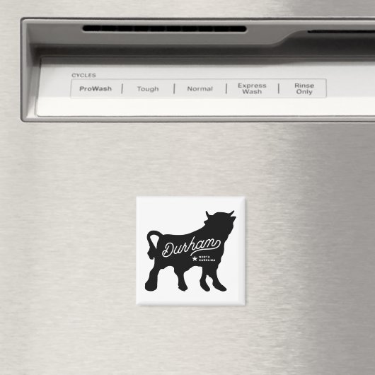 Durham NC Bull Square Magnet (In Situ (Geschirrspüler))