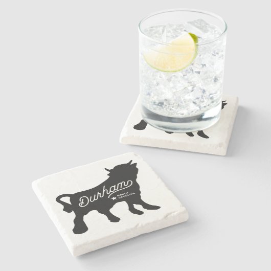 Durham NC Bull Stone Untersetzer (Seitenansicht)