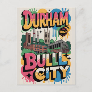 Durham NC Graffiti Urban Travel Poster Postkarte