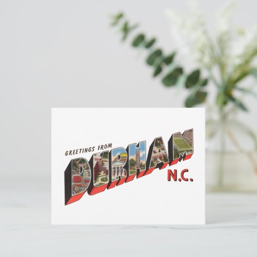 Durham NC Postkarte (Stehend Vorderseite)