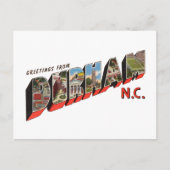 Durham NC Postkarte (Vorderseite)