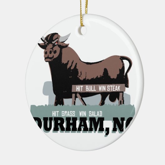 Durham NC Stier Keramik Ornament (Links)