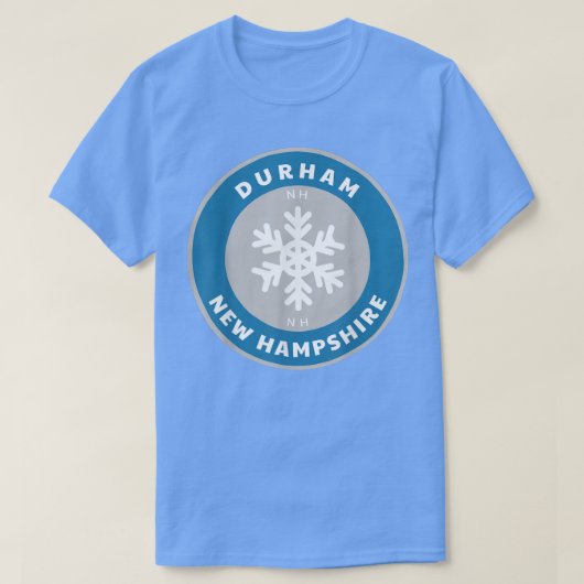 Durham New Hampshire NE Winter Snow Snowflake Souv T-Shirt (Design vorne)