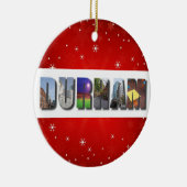 Durham North Carolina City Travel Fotos Weihnachte Keramik Ornament (Rechts)