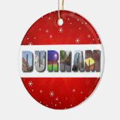 Durham North Carolina City Travel Fotos Weihnachte Keramik Ornament (Links)