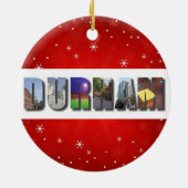 Durham North Carolina City Travel Fotos Weihnachte Keramik Ornament (Hinten)