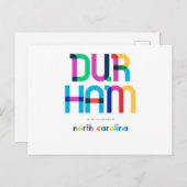 Durham North Carolina Mid Century, Pop Art, Postkarte (Vorne/Hinten)