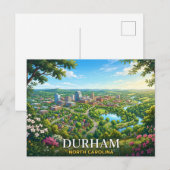 Durham North Carolina Postkarte (Vorne/Hinten)