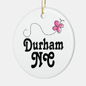 Durham-North Carolina-Rosa-Schmetterling Keramikornament (Links)
