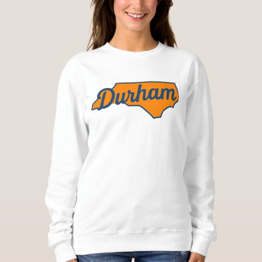 Durham North Carolina Script Design - Staat Form Sweatshirt (Vorderseite)