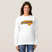 Durham North Carolina Script Design - Staat Form Sweatshirt (Vorne ganz)
