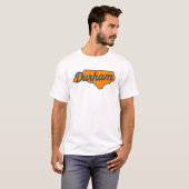 Durham North Carolina Script Design - Staat Form T-Shirt (Vorne ganz)
