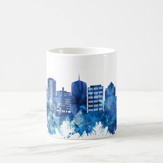 Durham North Carolina Skyline Blue Kaffeetasse (Mittel)