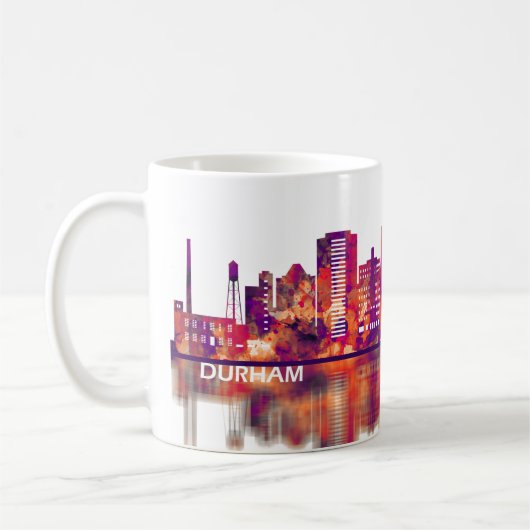 Durham North Carolina Skyline Kaffeetasse (Links)