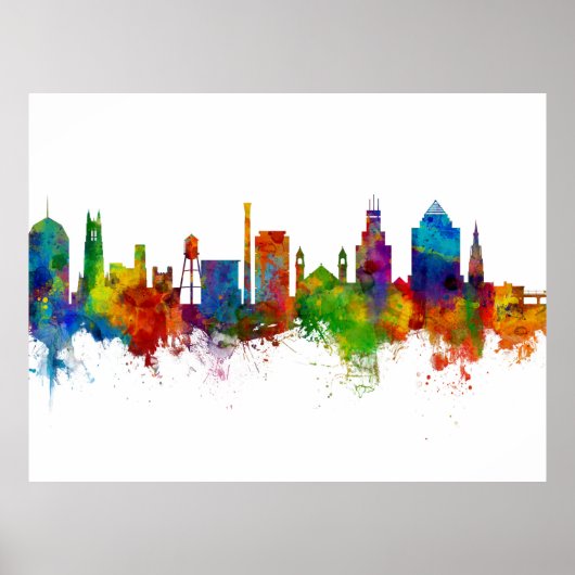 Durham North Carolina Skyline Poster (Vorne)