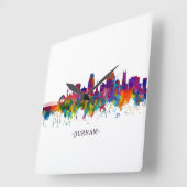 Durham North Carolina Skyline Quadratische Wanduhr (Winkel)