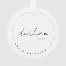Durham North Carolina Travel USA Simple Ornament