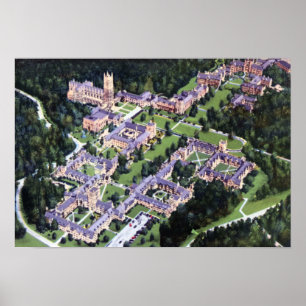 Durham North Carolina Univ. Birdseye Poster