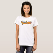 Durham Script-Logo in Retro Orange und Blue - Bull T-Shirt (Vorne ganz)