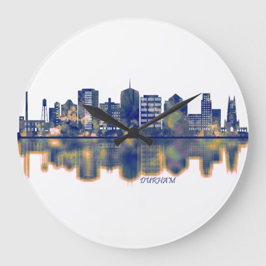 Durham Skyline Große Wanduhr (Vorderseite)