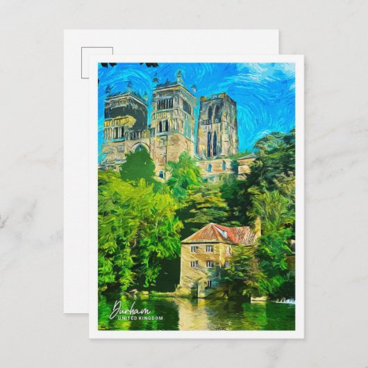 Durham Vereinigtes Königreich Beautiful Oil Paint Postkarte (Vorne/Hinten)