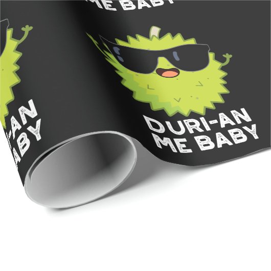Duri-an-Me Baby Funny Durian Frucht Pun Dark BG Geschenkpapier (Rolleneckpunkt)