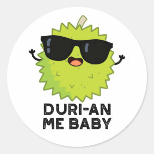 Duri-an-Me Baby Funny Durian Obstpuff Runder Aufkleber