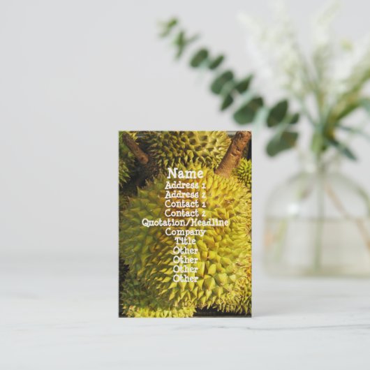 Durian Fruit Visitenkarte (Stehend Vorderseite)
