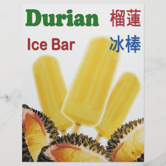 Durian Ice Bar Tropical Fruit Popsicle Flyer (Vorne)