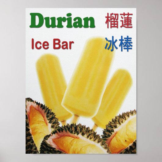 Durian Ice Bar Tropical Fruit Popsicle Poster (Vorne)