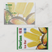 Durian Ice Bar Tropical Fruit Popsicle Visitenkarte (Vorne/Hinten)