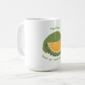 Durian"-Liebe endlich schnüffeln" Kaffeetasse (Vorderseite Links)