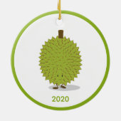 Durian Obst Cartoon Grünes Jahr 2020 Keramik Ornament (Hinten)