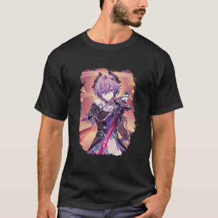 Durin Genshin Art 04 Einfaches dunkles T-Shirt