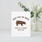 Duroc-Schweine machen Gestein - seit 1923 Postkarte (Stehend Vorderseite)