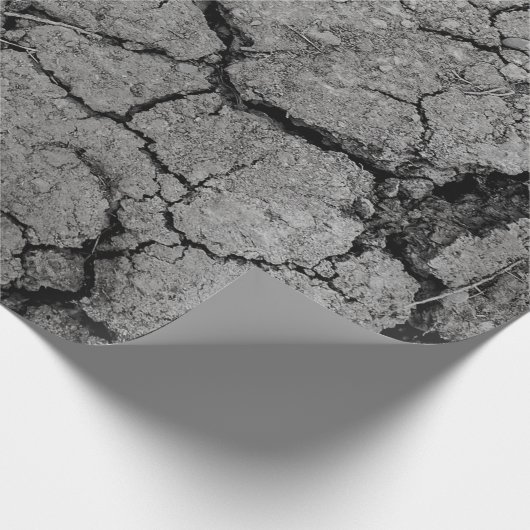 Dürredürre aus grauem Dreck Geschenkpapier (Ecke)