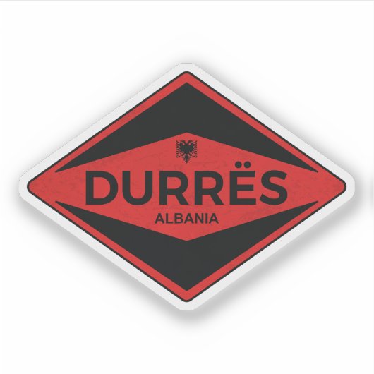 Durrës Albanien Vintag Aufkleber (Vorderseite)