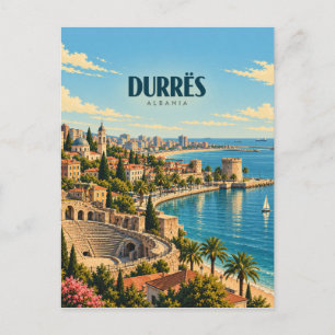 Durrës Albanien Vintage Reise Kunst Postkarte