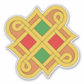 Durrow Knüpfarbeit 2016 Rot und Grün Aufkleber (Vorderseite)