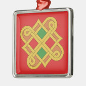 Durrow Knüpfarbeit 2016 Rot und Grün Ornament Aus Metall (Links)