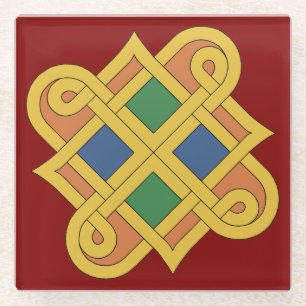 Durrow Knüpfarbeit 2016 Untersetzer aus Glas