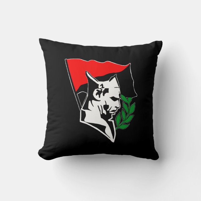 Durruti - Anarchy Flag / Anarchy Star black-red Kissen (Vorderseite)