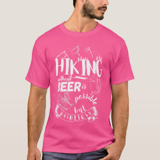 Durst nach Bier beim Bergsteigen Trinken Sie Ein T-Shirt