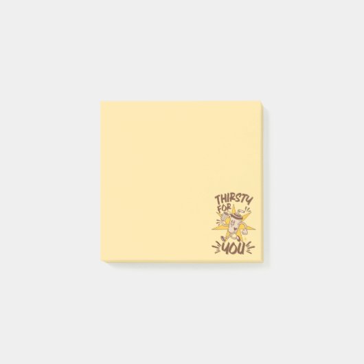Durstig Nach Dir Lustiger Romantischer Retro-Witz Post-it Klebezettel (Vorderseite)