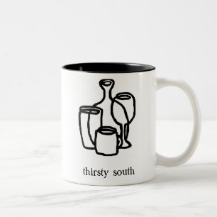 Durstige Südlogo-Tasse Zweifarbige Tasse