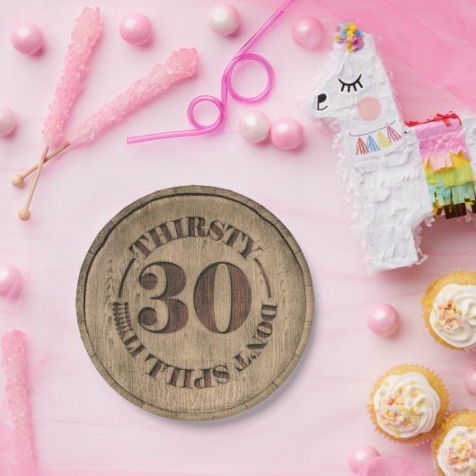 Durstiger dreißig PapierTeller (Party)